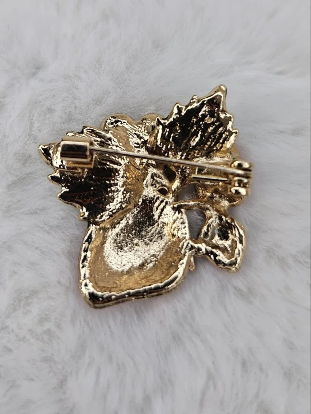 Red Strawberry Floral Enamel Brooch
